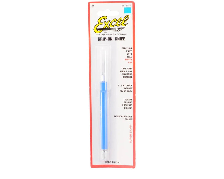 EXL16019 Excel K18 Grip-On Hobby Knife (Blue) w/#11 Double-Honed Blade