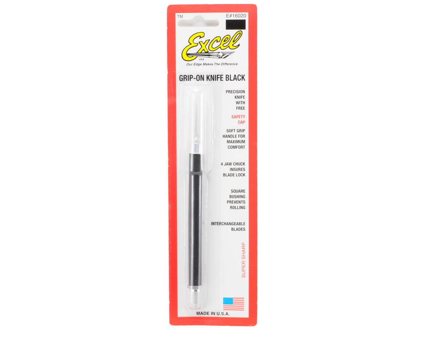 EXL16020 Excel K18 Grip-On Hobby Knife (Black) w/#11 Double-Honed Blade