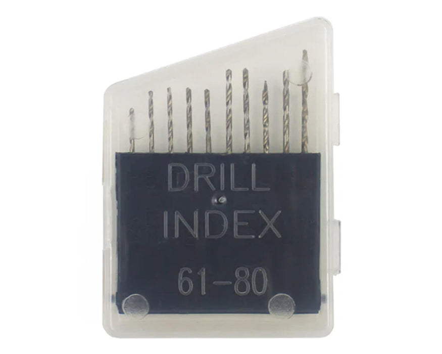 EXL55511 Excel High Speed Flat Index Steel Drill Bit Set (20) (#61-80) w/Storage Case