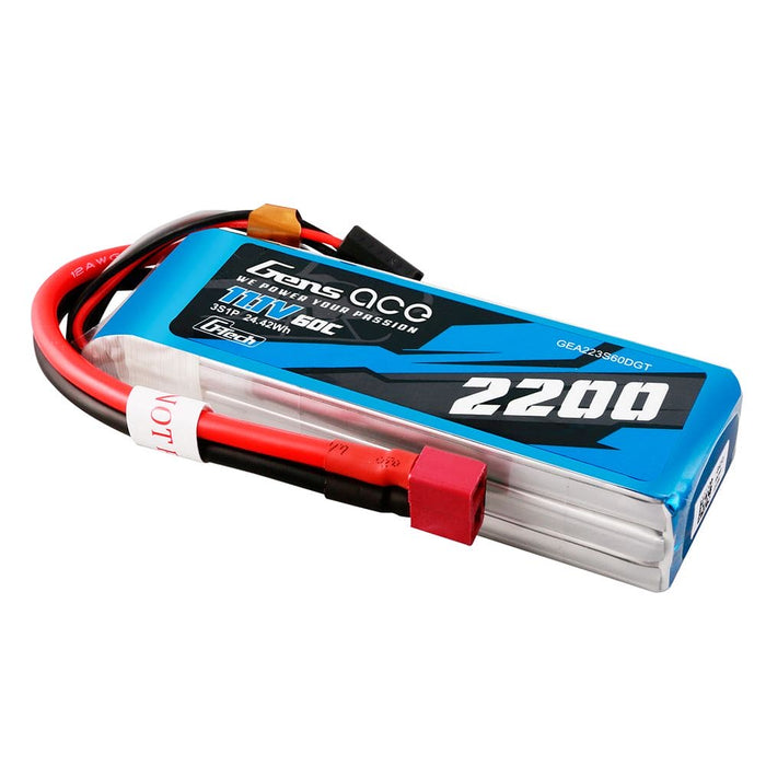 GEA223S60DGT Gens Ace G-Tech 2200mAh 3S1P 11.1V 60C Lipo With Deans Plug