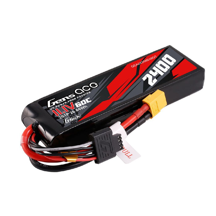 GEA243S60X6GT Gens ace 2400mAh 3S1P 60C 11.1 V G-Tech Lipo Battery Pack with XT60 Plug