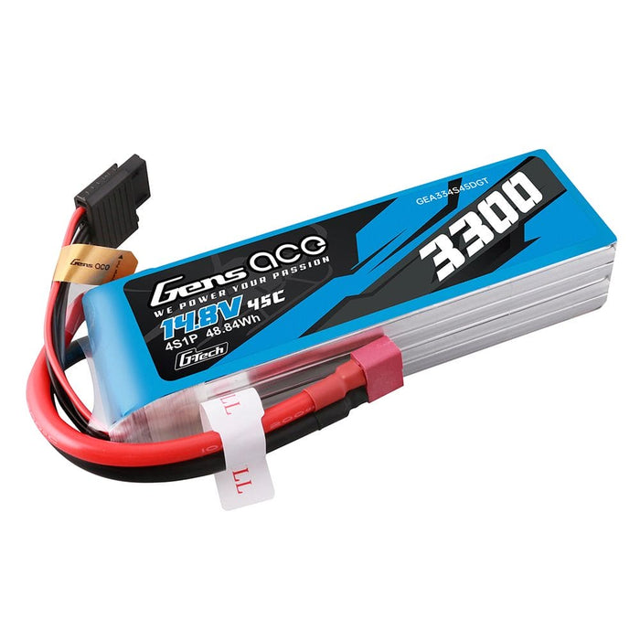 GEA334S45DGT Gens Ace G-Tech 3300mAh 4S1P 14.8V 45C Lipo With Deans Plug