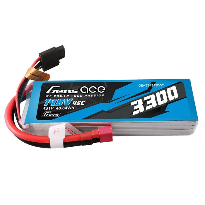 GEA334S45DGT Gens Ace G-Tech 3300mAh 4S1P 14.8V 45C Lipo With Deans Plug