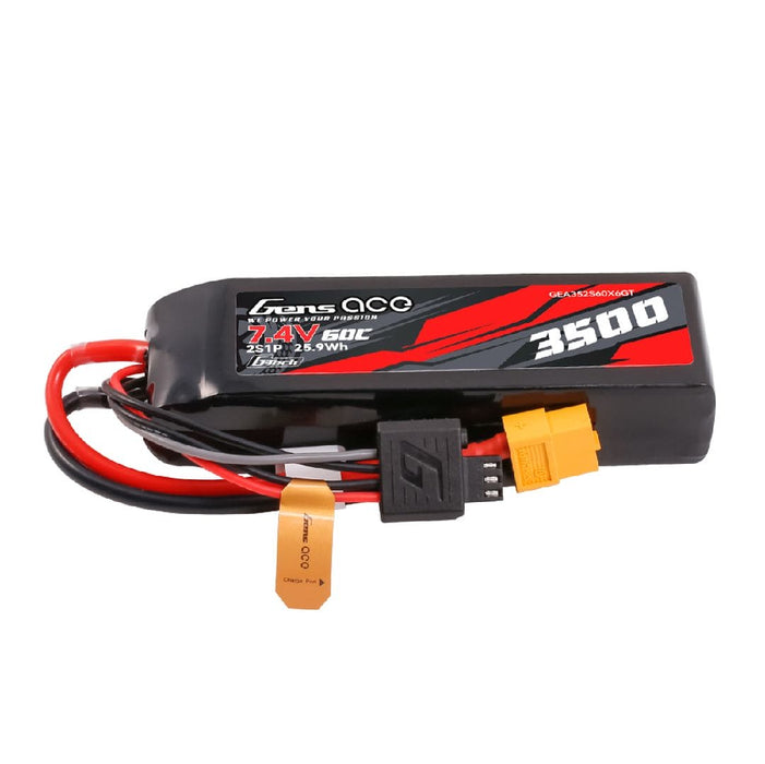 GEA352S60X6GT Gens Ace G-Tech 3500mAh 2S 7.4V 60C Lipo Battery w/ XT60 Plug