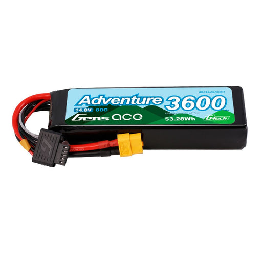 GEA364S60X6GT Gens Ace 3600mAh 4S 60C 14.8V Adventure G-tech Lipo w/ XT60