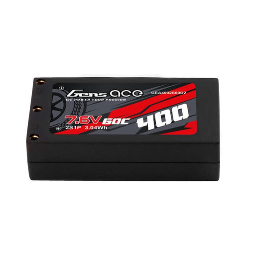 GEA4002S60D2 Gens Ace 400mAh 2S 60C 7.6V HV Hardcase Lipo w/ XT-60 Plug