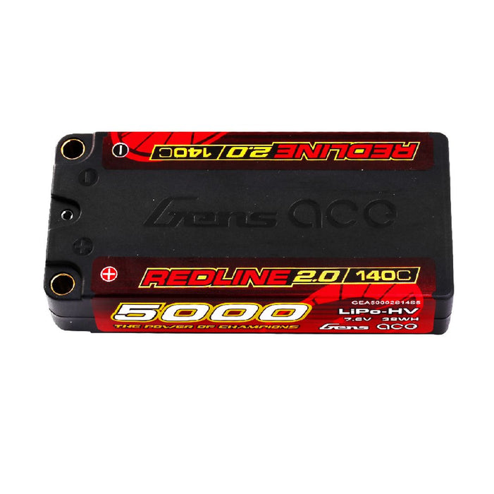 GEA50002S14S5 Gens Ace 5000mAh 2S 7.6V 140C HardCase HV Redline 2.0 Series Lip