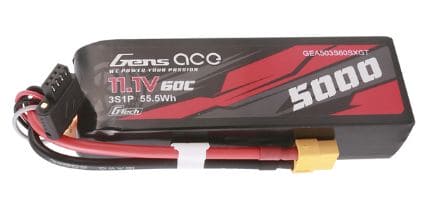 GEA503S60X6GT Gens Ace G-Tech 5000mAh 3S 11.1V 60C Long LiPo XT60 Plug