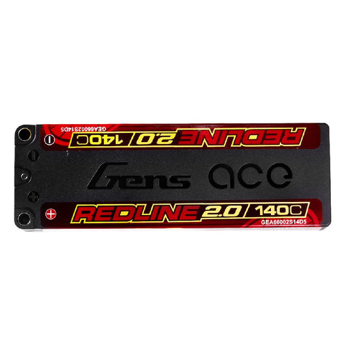 GEA66002S14D5 Gens Ace 6600mAh 2S 7.6V 140C HardCase Redline 2.0 Series Lipo w