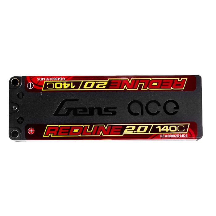 GEA66002S14D5 Gens Ace 6600mAh 2S 7.6V 140C HardCase Redline 2.0 Series Lipo w