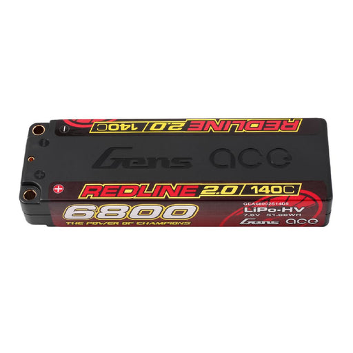 GEA68002S14D5 Gens Ace 6800mAh 2S 7.6V 140C HardCase Redline 2.0 Series Lipo w