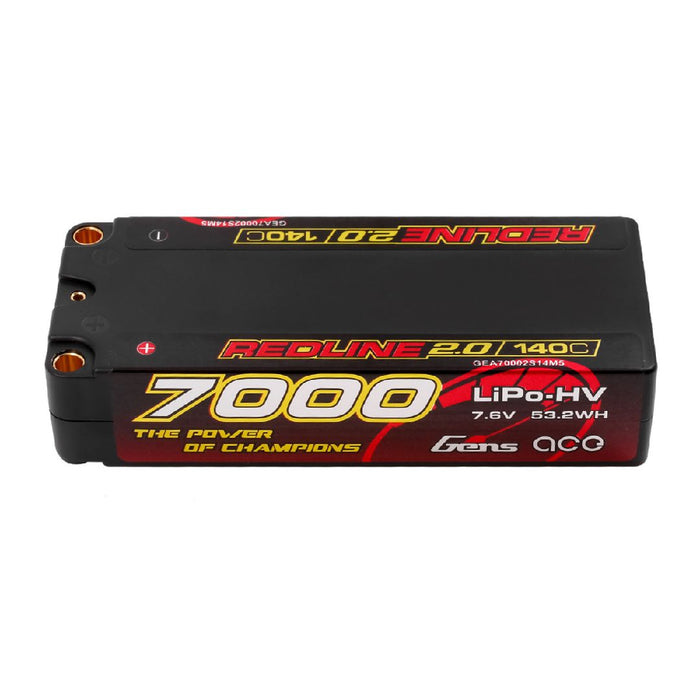 GEA70002S14M5 Gens Ace Redline 2.0 7000mAh 2S1P 140C Mid- size Lipo battery