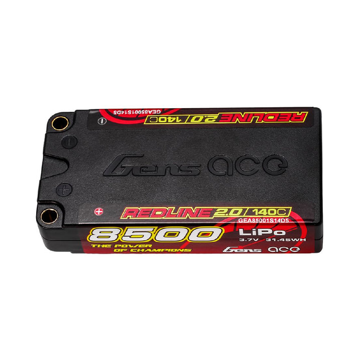 GEA85001S14D5 Gens Ace Redline 2.0 8500mAh 1S2P 140C Short Pack Lipo battery