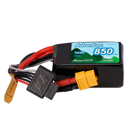 GEA8504S60X6GT Gens Ace 850mAh 4S 14.8V 60C Adventure Series Lipo w/ XT60 Plug