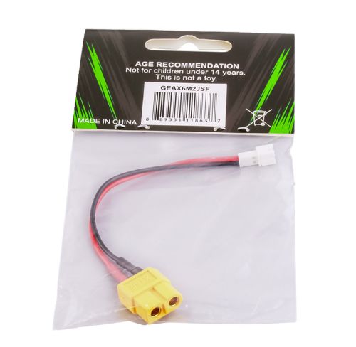 GEAX6M2JSF Gens Ace XT60 male to JST-PHR-2P Female Adapter, AWG#22, 100mm