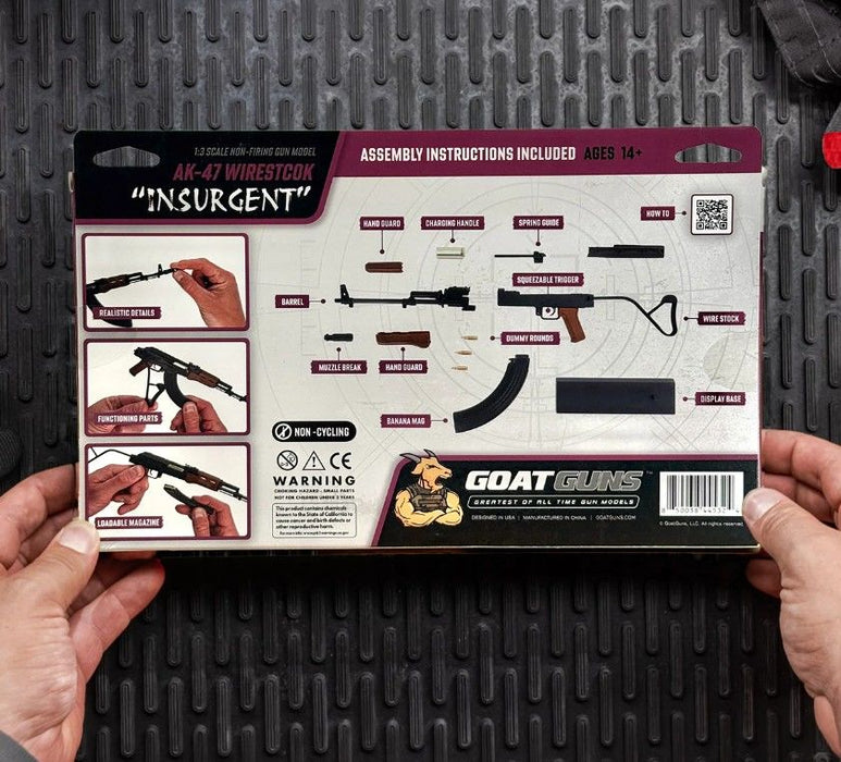 GOAAK-WIRE-BLACK GoatGuns AK47 Wirestock Metal Diecast Kit
