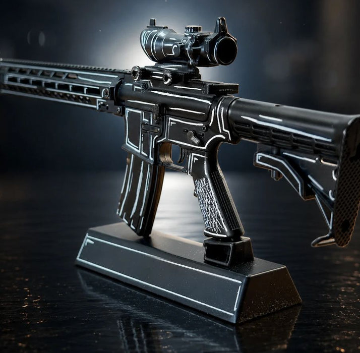 GOAAR-BLACK-CEL GoatGuns Black Cel Shaded AR-15 Metal Diecast Model Kit