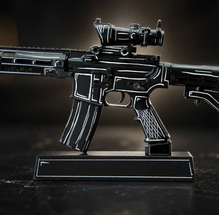GOAAR-BLACK-CEL GoatGuns Black Cel Shaded AR-15 Metal Diecast Model Kit