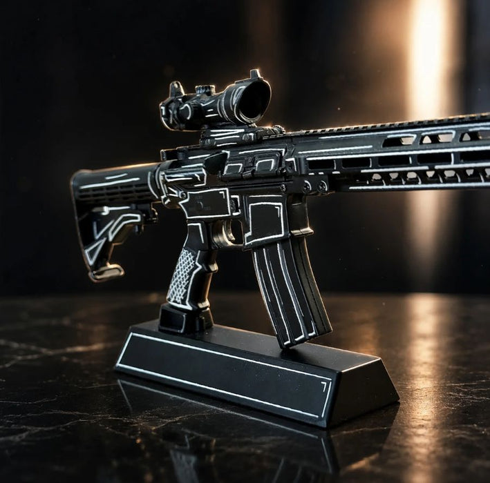 GOAAR-BLACK-CEL GoatGuns Black Cel Shaded AR-15 Metal Diecast Model Kit