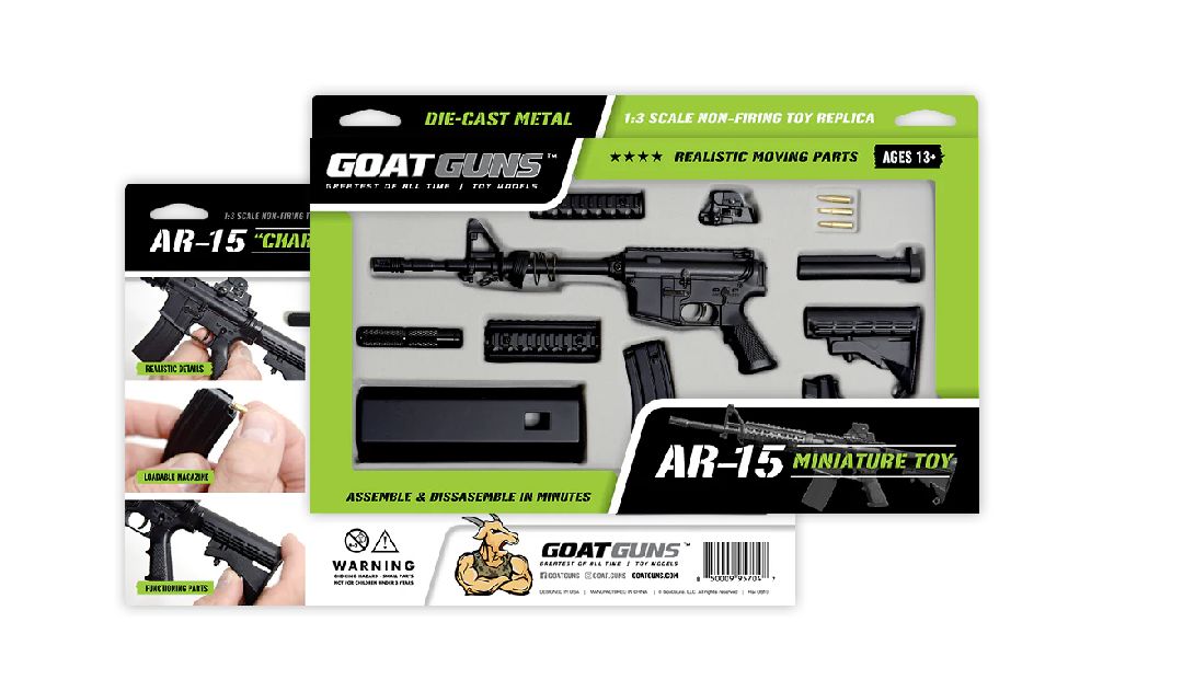 GOAAR-BLACK 1/3 Scale Die Cast AR15 Model Rifle, Black
