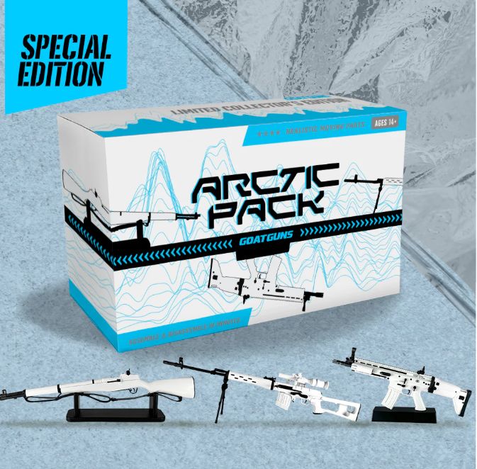 GOAKIT-ARCTIC GoatGuns Arctic kit. Includes 3 Guns - M1, SCAR, and SVD