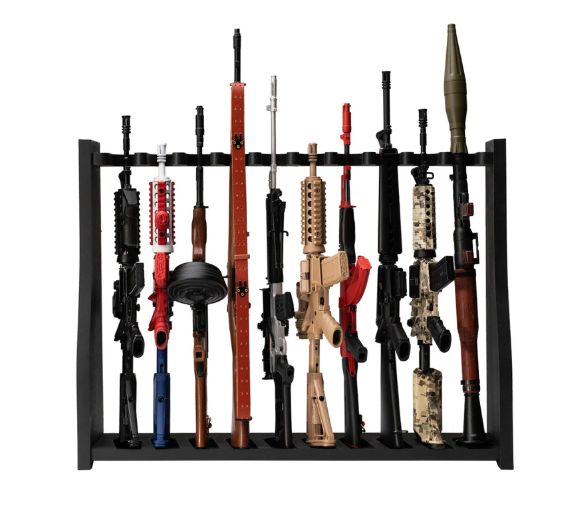 GOARACK-BLACK GoatGuns 1/3 Scale Gun Rack. Holds 10 GoatGuns (not incl) -Black