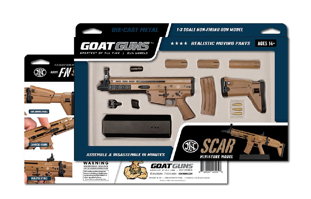 GOASCAR 1/3 Scale Die Cast FN Scar Model Rifle, Dark Tan