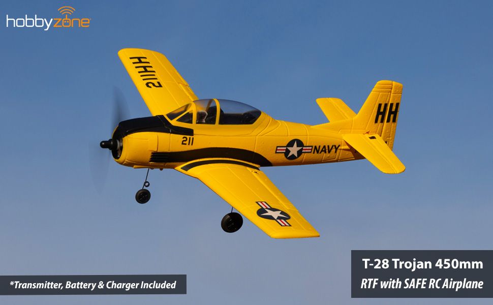 HBZ-1228 HobbyZone T-28 Trojan 450mm RTF with SAFE (FOR A EXTRA BATTERY PLEASE ORDER (FOR A EXTRA BATTERY PLEASE ORDER HBZ-1266)