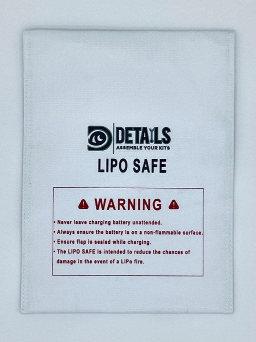HDT00001 Hobby Details LiPo Battery Safe Bag (White) (23x30cm)