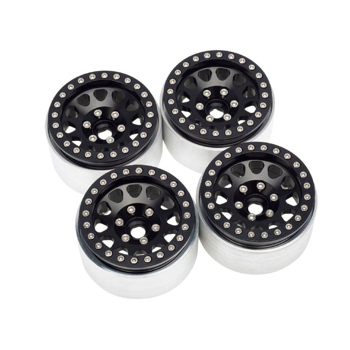 HDTCW03014A Hobby Details 1.9" AL Triangle-Round Beadlock Wheels - Black (4)