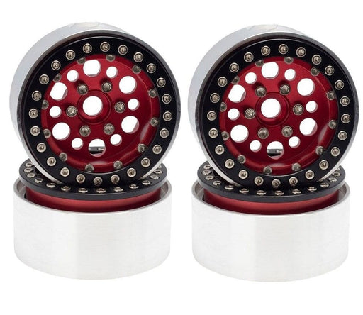 HDTCW03015B Hobby Details 1.9" AL Big-Small Round Beadlock Wheels - Red (4)