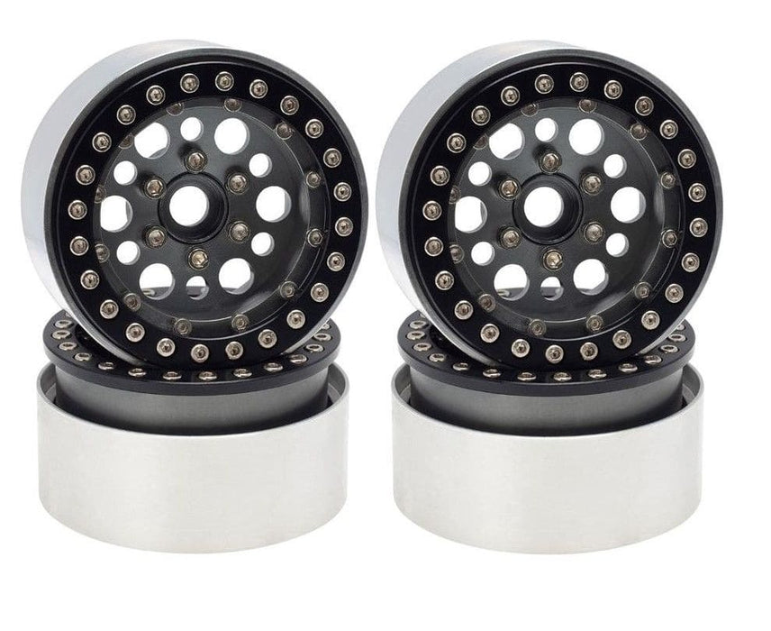 HDTCW03015C Hobby Details 1.9" AL Big-Small Round Beadlock Wheels - Grey (4)