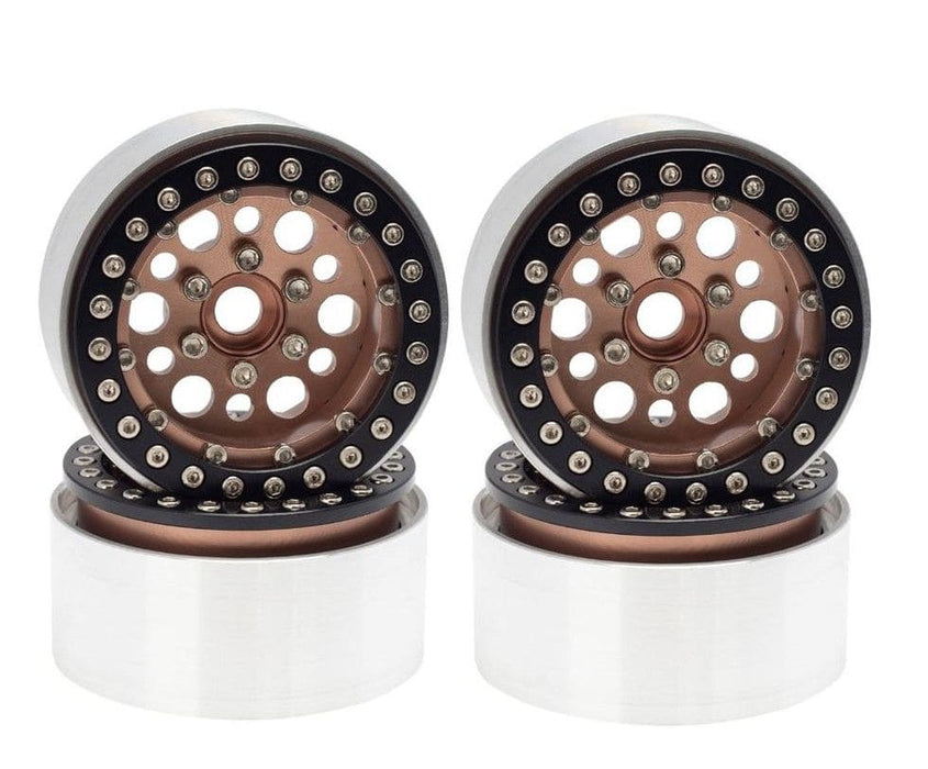 HDTCW03015D Hobby Details 1.9" AL Big-Small Round Beadlock Wheels- Coffee(4)