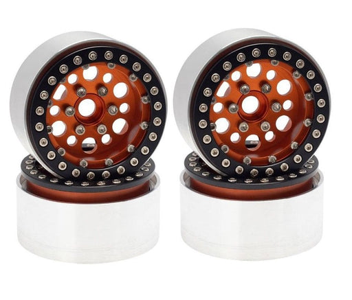 HDTCW03015E Hobby Details 1.9" AL Big-Small Round Beadlock Wheels -Orange(4)