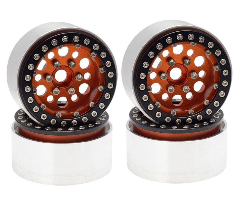 HDTCW03015E Hobby Details 1.9" AL Big-Small Round Beadlock Wheels -Orange(4)