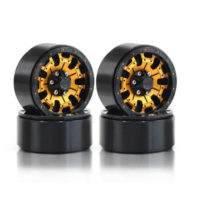 HDTCW03017A Hobby Details 1.9" AL Quality-Anger Beadlock Wheels-Blk/Gold(4)