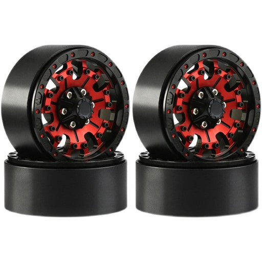 HDTCW03017B Hobby Details 1.9" AL Quality-Anger Beadlock Wheels-Blk/Red(4)