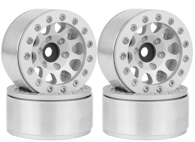 HDTCW03018E Hobby Details 1.55" Alum CNC BeadLock Wheels - Silver (4)