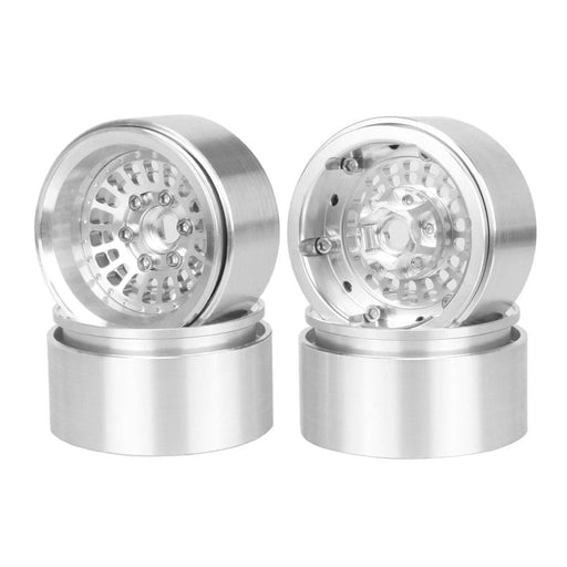 HDTCW03019A Hobby Details 1.9", 10mm offset, Alum Beadlock Rim-Silver(4)