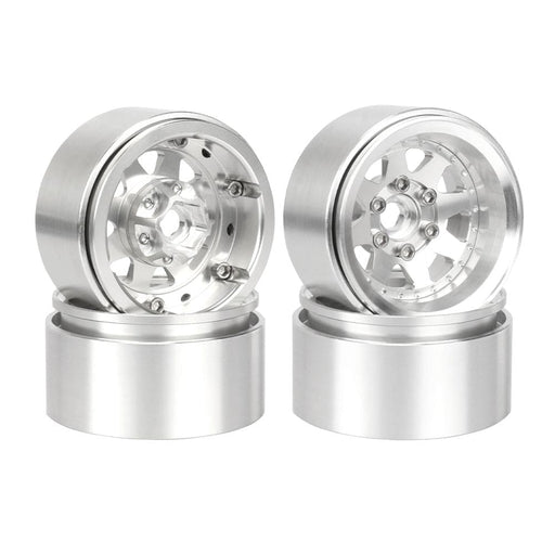 HDTCW03020A Hobby Details 1.9", 10mm offset, Alum Beadlock Rim-Silver(4)