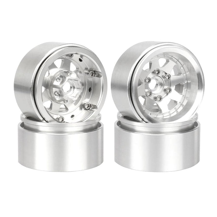 HDTCW03020A Hobby Details 1.9", 10mm offset, Alum Beadlock Rim-Silver(4)