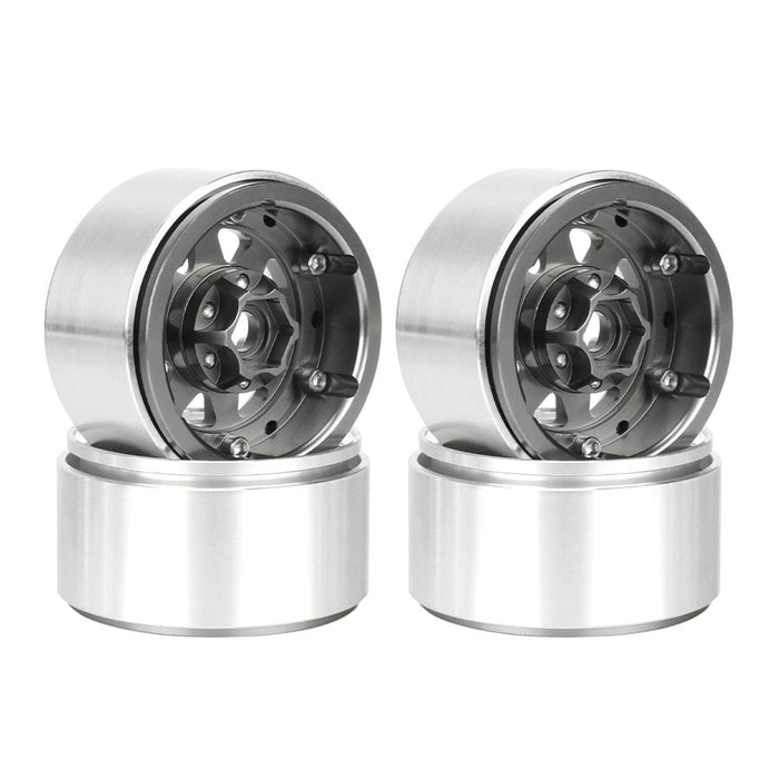 HDTCW03020D Hobby Details 1.9", 10mm offset, Alum Beadlock Rim-Titanium(4)