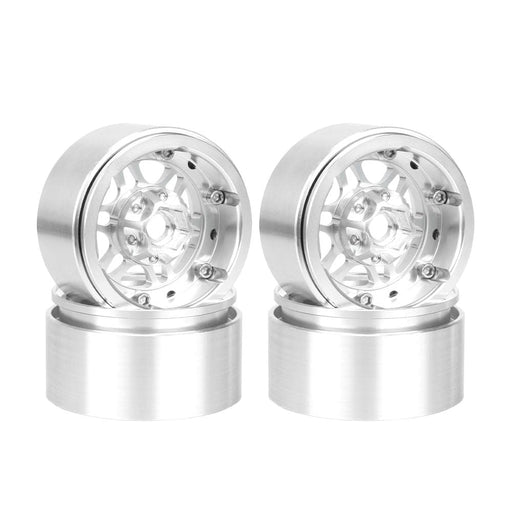 HDTCW03021A Hobby Details 1.9", 10mm offset, Alum Beadlock Rim-Silver(4)