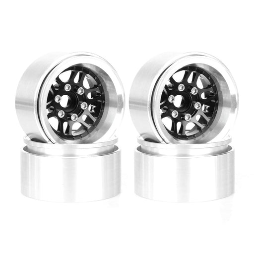 HDTCW03021C Hobby Details 1.9", 10mm offset, Alum Beadlock Whl Rim-Black(4)