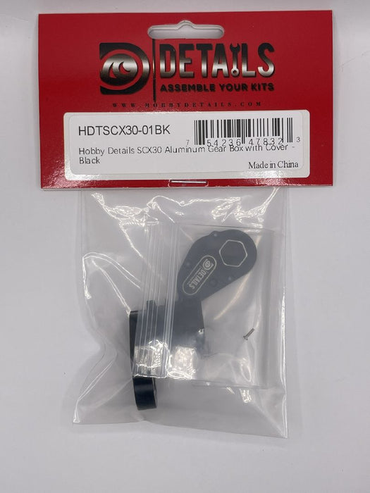 HDTSCX30-01BK Hobby Details SCX30 Aluminum Gear Box with Cover - Black