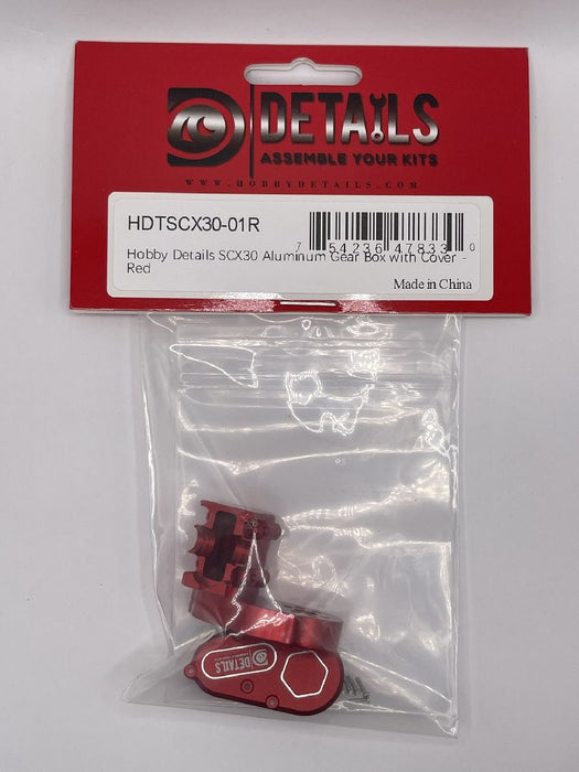 HDTSCX30-01R Hobby Details SCX30 Aluminum Gear Box with Cover - Red