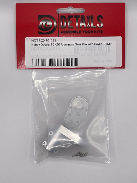 HDTSCX30-01S Hobby Details SCX30 Aluminum Gear Box with Cover - Silver