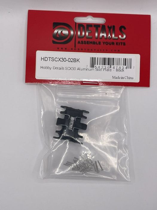 HDTSCX30-02BK Hobby Details SCX30 Aluminum Skid Plate - Black