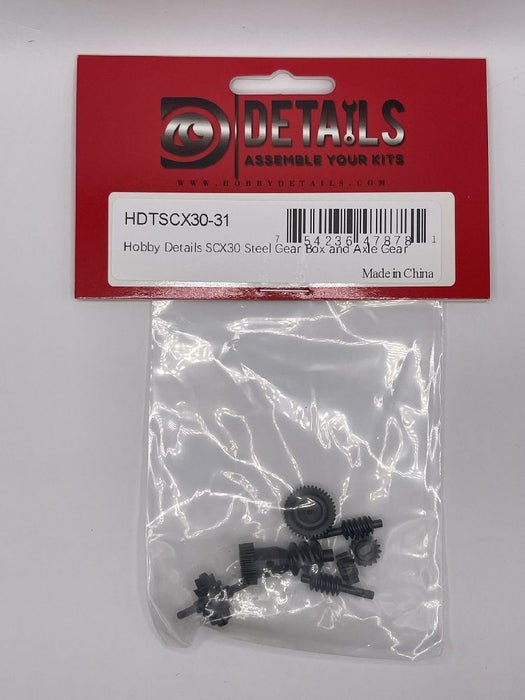 HDTSCX30-31 Hobby Details SCX30 Steel Gear Box and Axle Gear