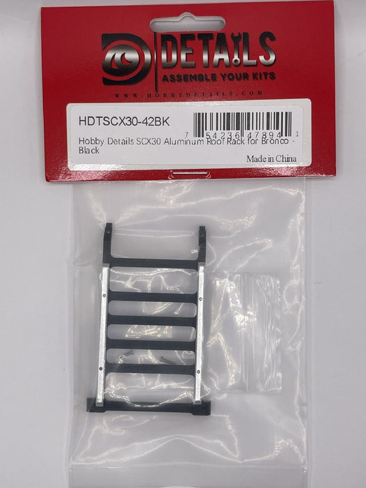 HDTSCX30-42BK Hobby Details SCX30 Aluminum Roof Rack for Bronco - Black